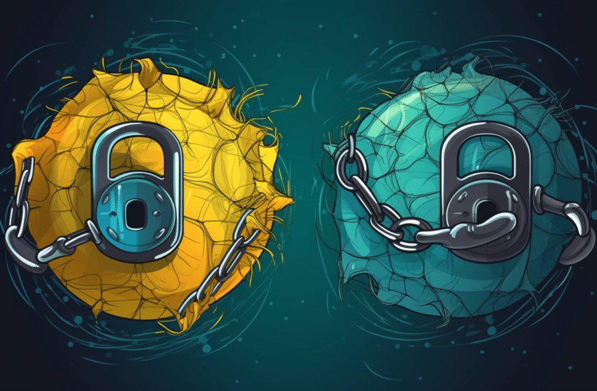 illustration representing two spheres of the internet being protected.