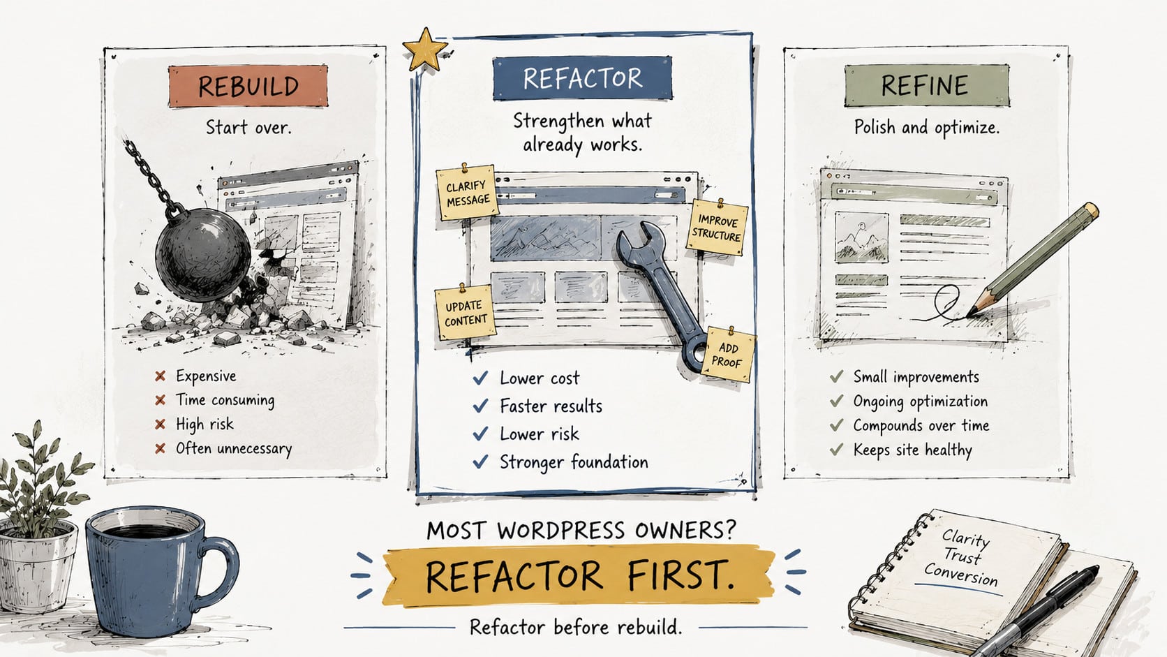 refactor, rebuild or refine your website for AI