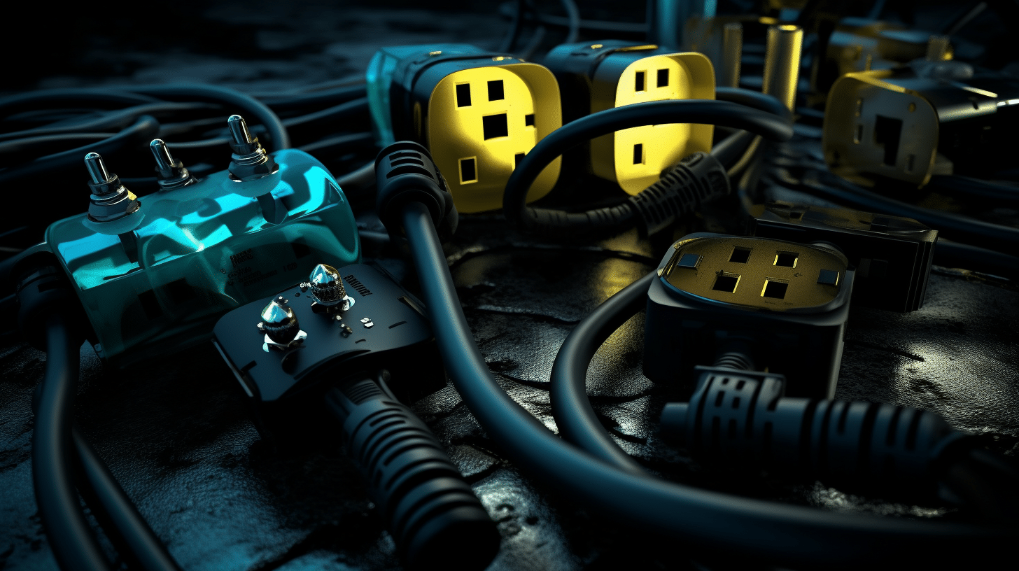 plugins and cords that represent technology.